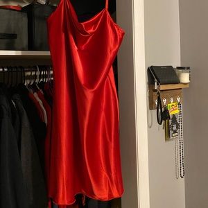 Bebe red silk slip dress NWOT